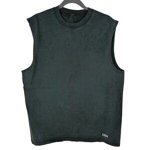 Vintage USA Olympic Muscle Tee Sleeveless Shirt Faded Black Mens XL